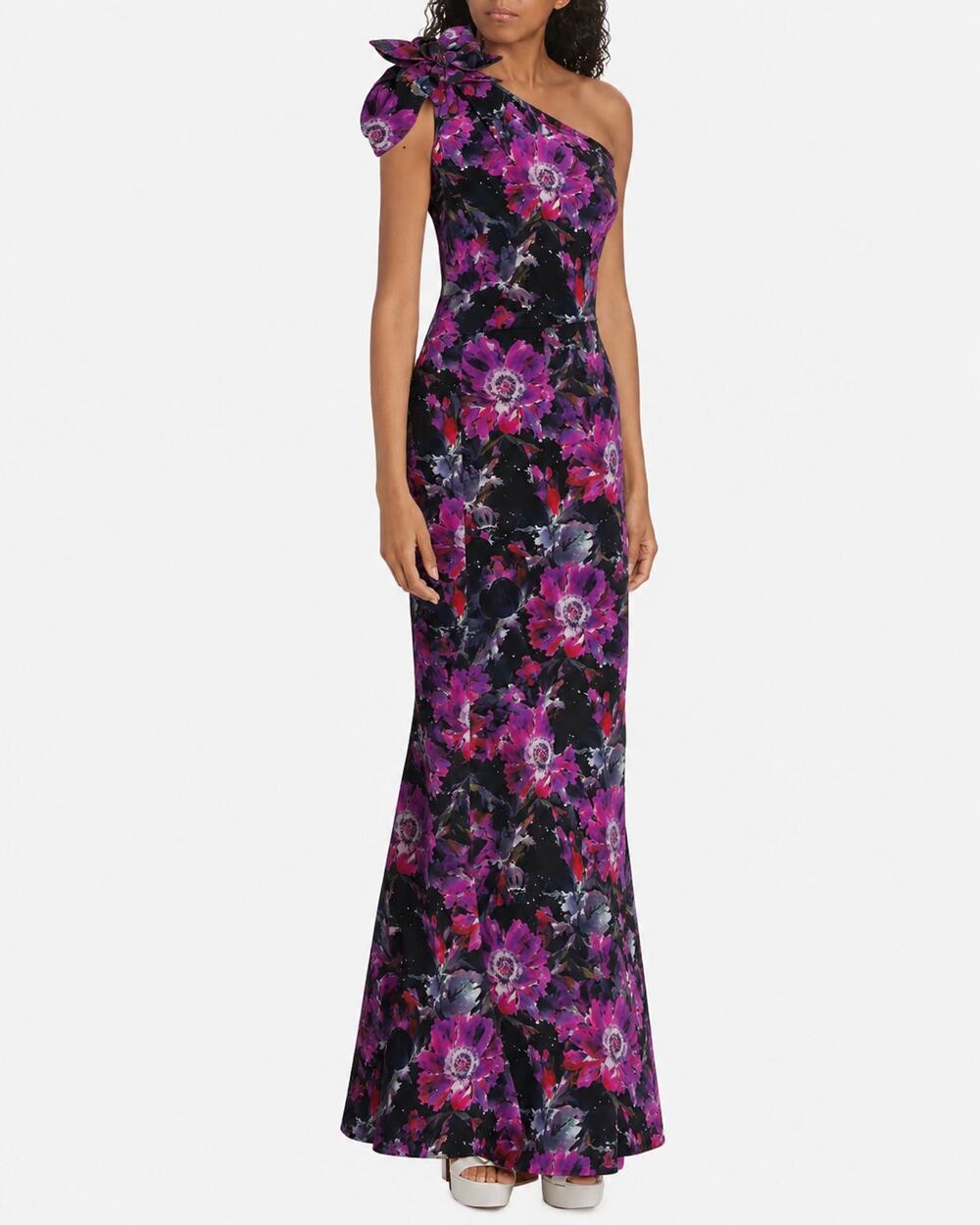 Chiara Boni La Petite Robe Gosia Floral One Shoulder Gown Dress Size 48 US 12 L